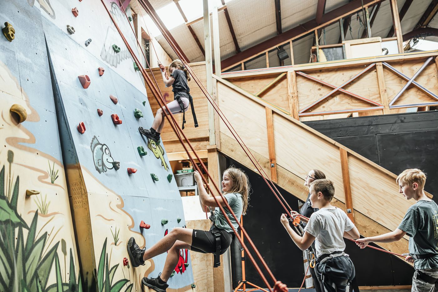 Climbers on the Climbing Wairarapa wall